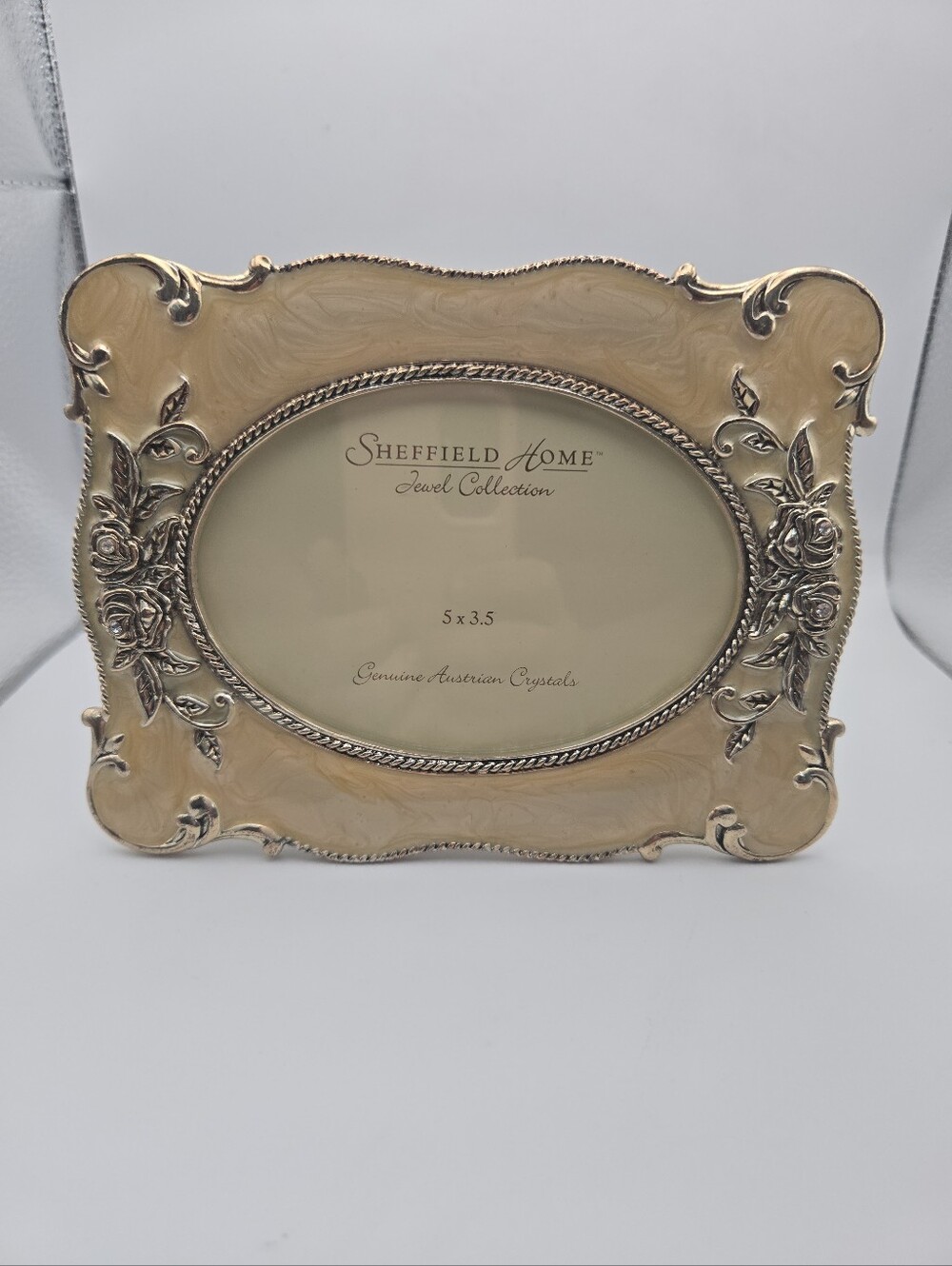 Sheffield Home Jewel Collection Oval Picture Frame Austrian Crystals Roses